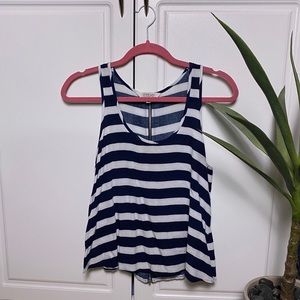 Navy and white striped tank